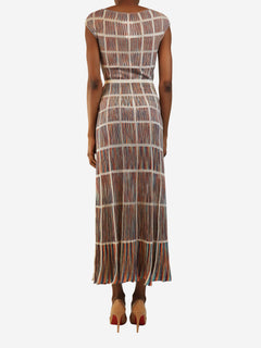 Multi knit plisse dress - size UK 6