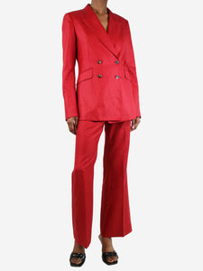 Gabriela Hearst Red double-breasted wool-blend suit set - size UK 6