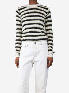 Marni White wool stripe jumper - size UK 8