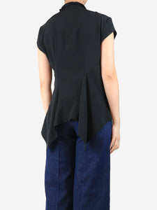 Rick Owens Black short-sleeved top - size UK 14