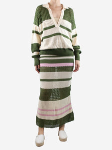 Johanna Ortiz Johanna Ortiz Multi striped crochet maxi skirt - size M