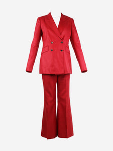 Gabriela Hearst Red double-breasted wool-blend suit set - size UK 6