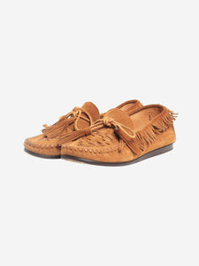 Isabel Marant Tan suede fringed Moccasins - size EU 39