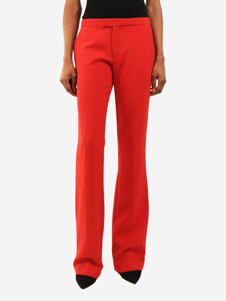 Red flaired crepe trousers - size UK 8 product image