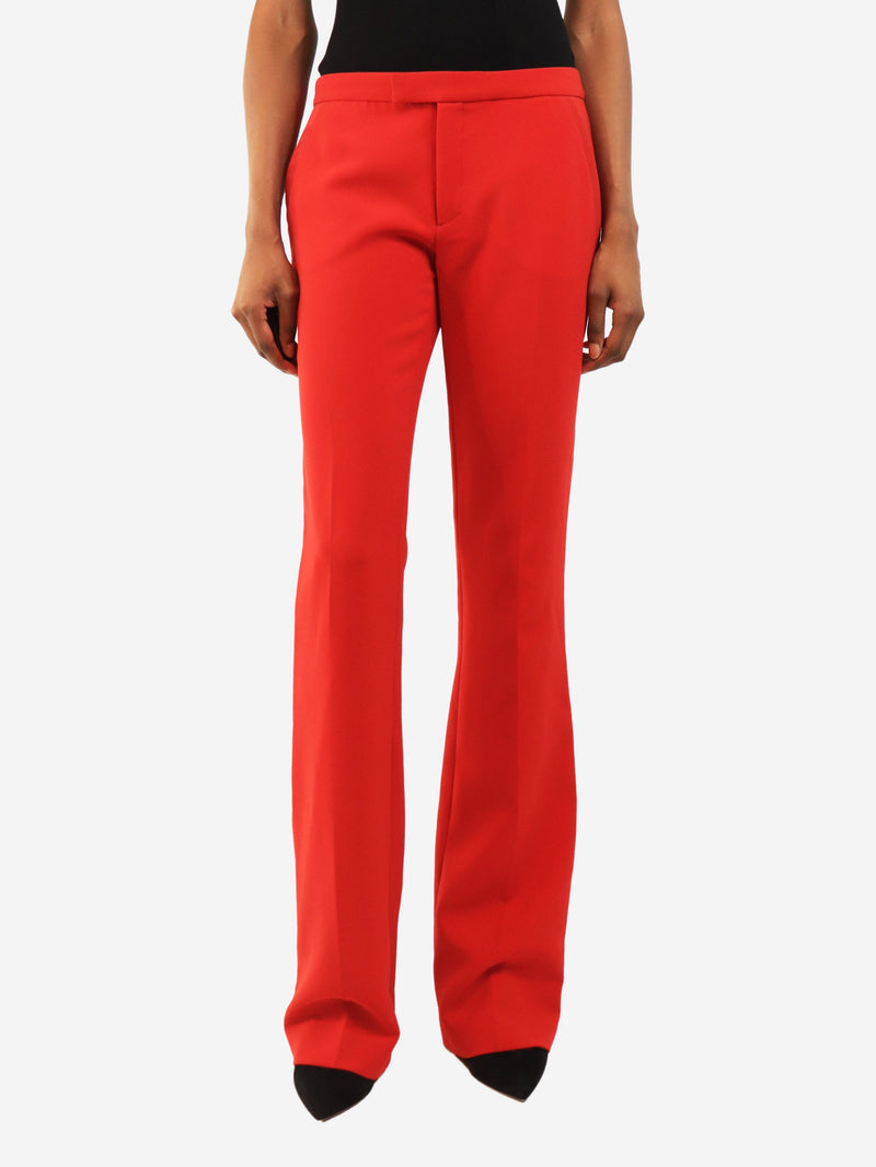 Red flaired crepe trousers - size UK 8 Trousers Joseph 
