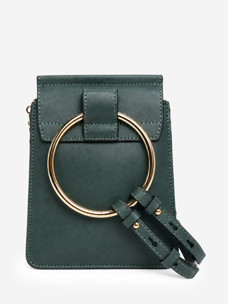 Blue suede and leather Faye Mini Bracelet crossbody bag product image