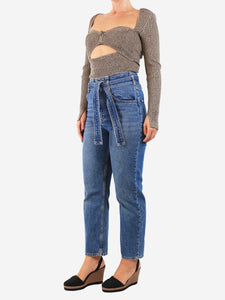 Claudie Pierlot Blue belted jeans - size UK 8