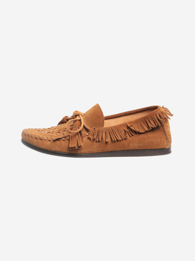 Tan suede fringed Moccasins - size EU 39 Flat Shoes Isabel Marant 