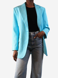 Sandro Turquoise single-buttoned blazer - size UK 6