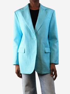 Sandro Turquoise single-buttoned blazer - size UK 6