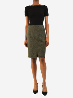 Dark green vintage tweed skirt - size UK 8 Skirts Dolce & Gabbana 