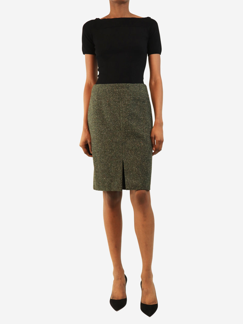 Dark green vintage tweed skirt - size UK 8 Skirts Dolce & Gabbana 
