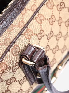 Gucci Brown Hasler Rabbit GG canvas bag