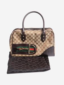 Gucci Brown Hasler Rabbit GG canvas bag