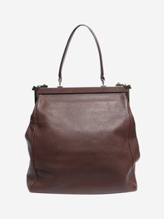 Brown frame leather tote bag Top Handle Bags Giorgio Armani 