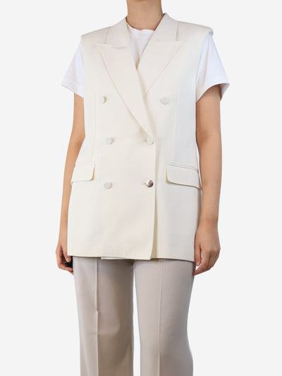 Cream sleeveless double-breasted jacket - size UK 12 Coats & Jackets Gabriela Hearst 
