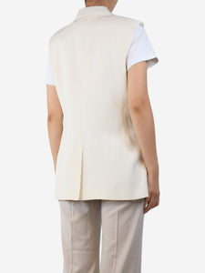 Gabriela Hearst Cream sleeveless double-breasted jacket - size UK 12