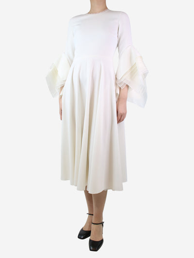 White Ayres silk organza-trimmed crepe midi dress - size UK 8 Dresses Roksanda 