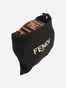 Fendi Brown Zucca embossed bag strap