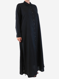 Black cotton midi shirt dress - size M Dresses Xirena 