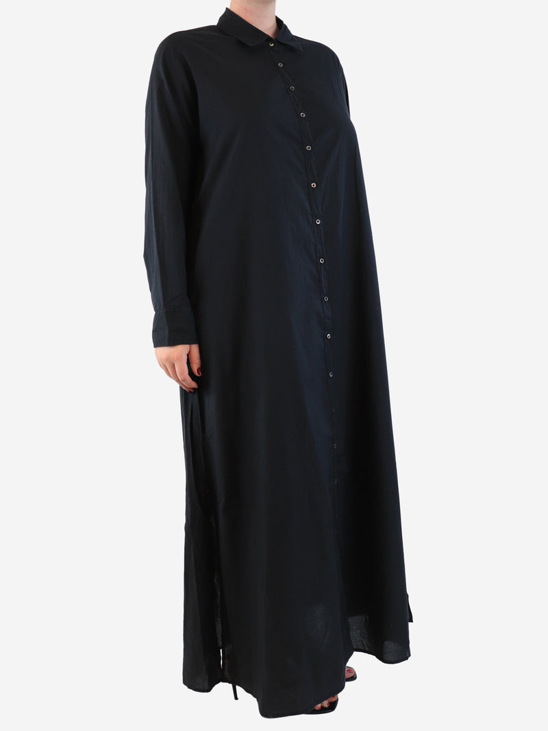 Black cotton midi shirt dress - size M Dresses Xirena 