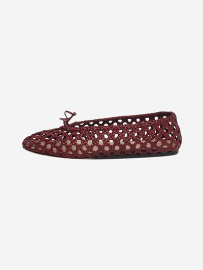 Burgundy regency woven leather ballet flats - size EU 39 (UK 6) Flat Shoes Le Monde Beryl 