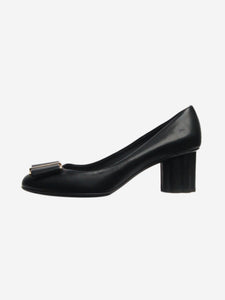 Salvatore Ferragamo Black leather bow pumps - size EU 39