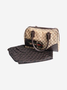 Gucci Brown Hasler Rabbit GG canvas bag