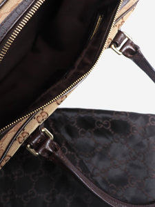 Gucci Brown Hasler Rabbit GG canvas bag