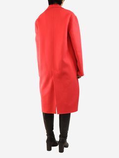 Pink wool long coat - size UK 10