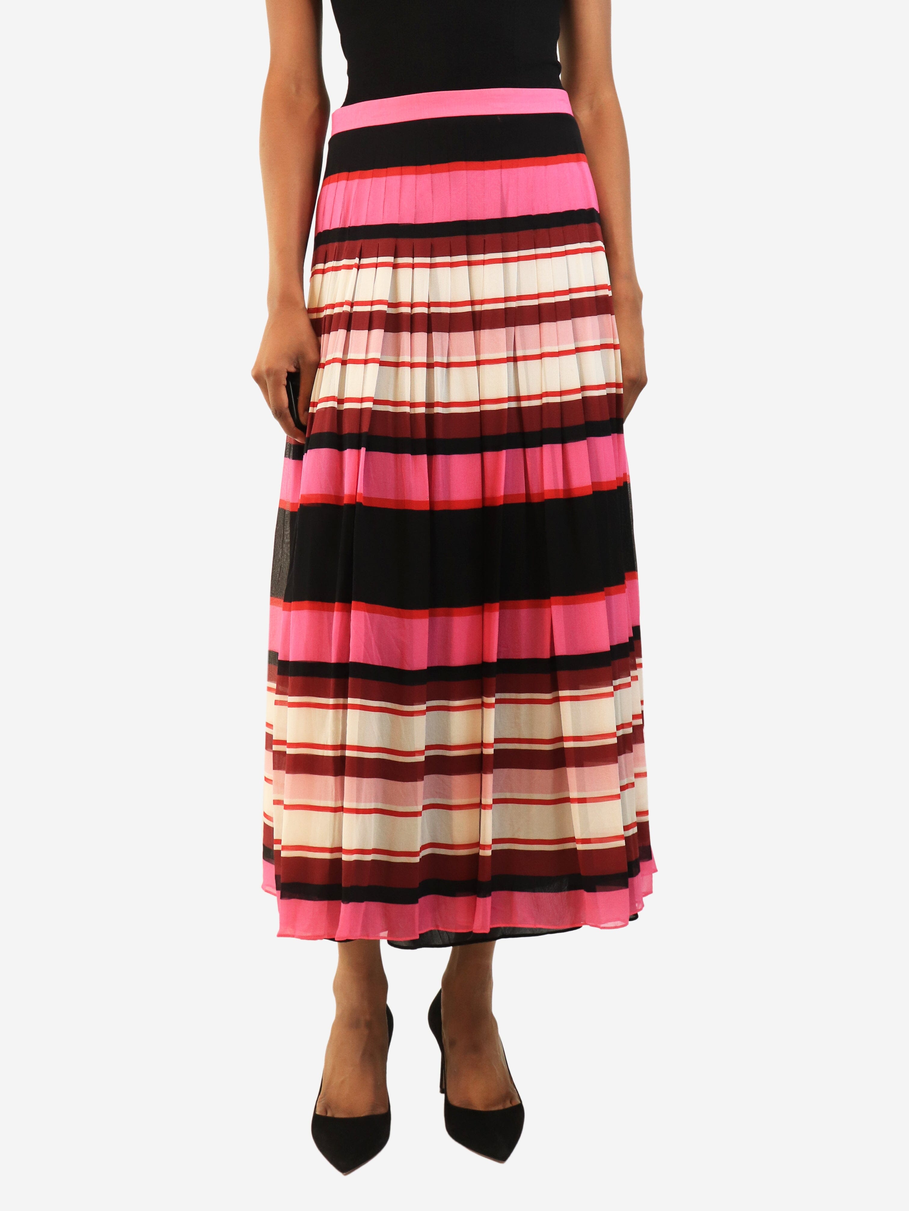 Pink striped midi skirt - size UK 8 Skirts Valentino 