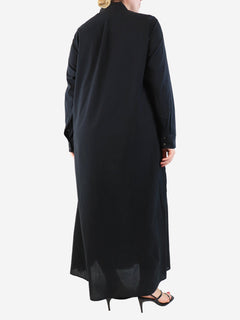 Black cotton midi shirt dress - size M Dresses Xirena 