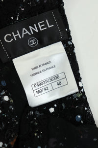 Chanel Black sheer lace paint splatter blouse - size UK 8