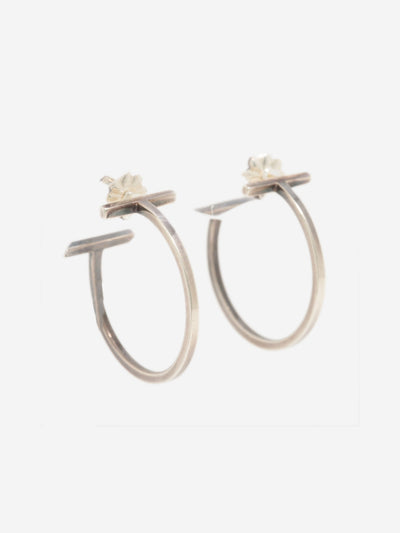 Silver T Wire Hoop earrings Jewellery Tiffany & Co. 