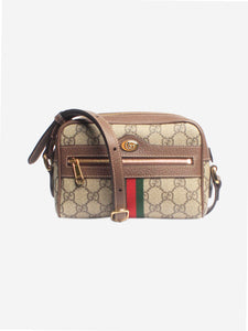 Gucci Brown GG Supreme Ophidia shoulder bag