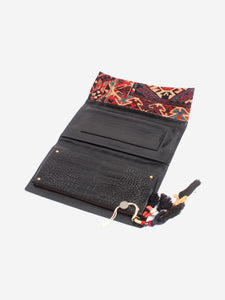 Dries Van Noten Multicolour tapestry and shell-embellished clutch