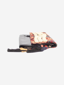 Dries Van Noten Multicolour tapestry and shell-embellished clutch