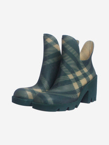 Burberry Green check rubber boots - size EU 39
