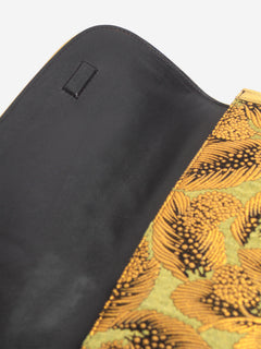 Green and gold floral jacquard clutch Clutch bags Dries Van Noten 