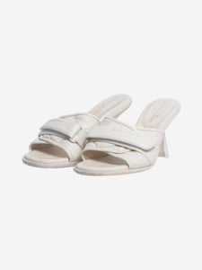 Christian Dior Cream quilted velcro-strap sandals - size EU 38