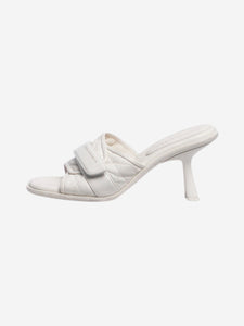 Christian Dior Cream quilted velcro-strap sandals - size EU 38