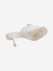 Christian Dior Cream quilted velcro-strap sandals - size EU 38