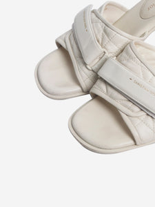 Christian Dior Cream quilted velcro-strap sandals - size EU 38