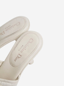 Christian Dior Cream quilted velcro-strap sandals - size EU 38