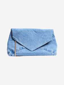 Dries Van Noten Blue denim envelope clutch