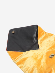 Dries Van Noten Yellow velvet envelope clutch