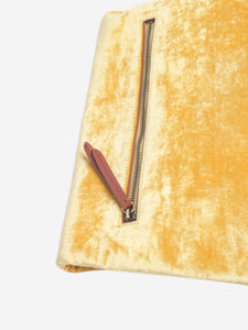 Dries Van Noten Yellow velvet envelope clutch