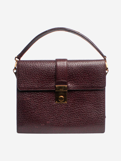 Oxblood leather top handle bag Top Handle Bags Prada 