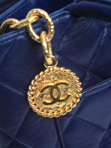 Chanel Navy 1996-1997 Medallion tote bag