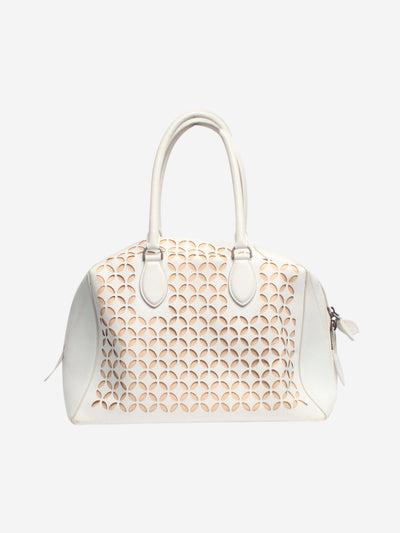 White leather laser-cut top handle bag Top Handle Bags Alaia 